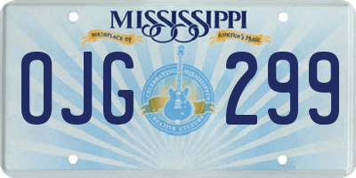 MS license plate OJG299
