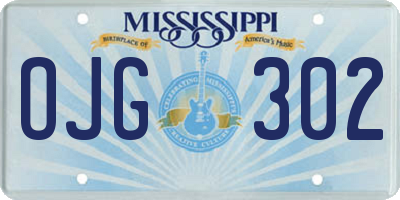 MS license plate OJG302