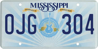 MS license plate OJG304