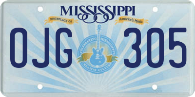 MS license plate OJG305