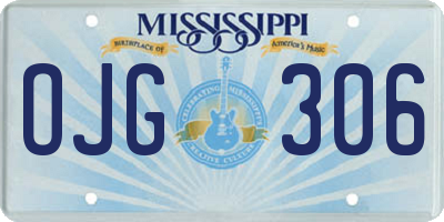 MS license plate OJG306