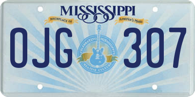 MS license plate OJG307