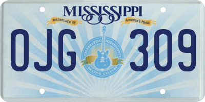 MS license plate OJG309