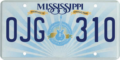 MS license plate OJG310