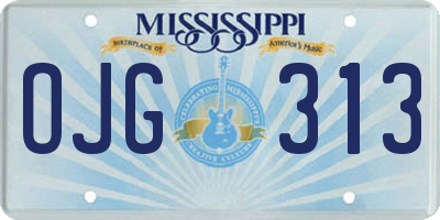 MS license plate OJG313