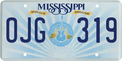 MS license plate OJG319
