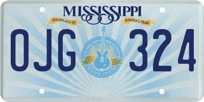 MS license plate OJG324