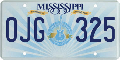 MS license plate OJG325