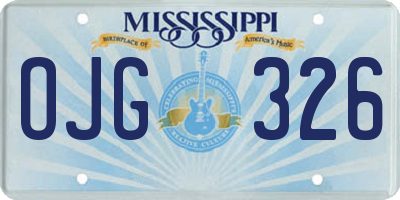 MS license plate OJG326