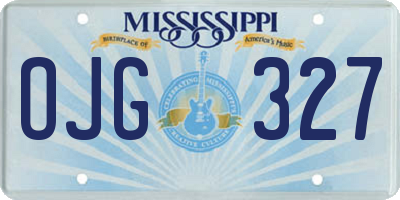 MS license plate OJG327