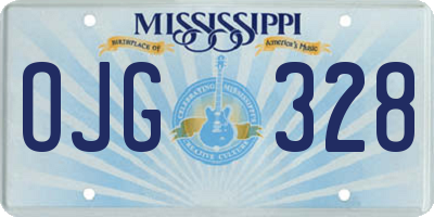 MS license plate OJG328