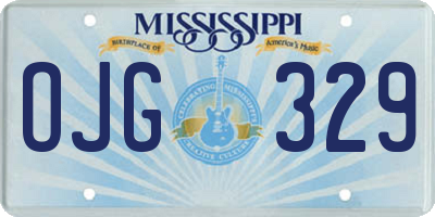 MS license plate OJG329