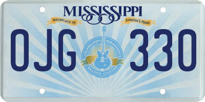 MS license plate OJG330