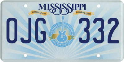 MS license plate OJG332