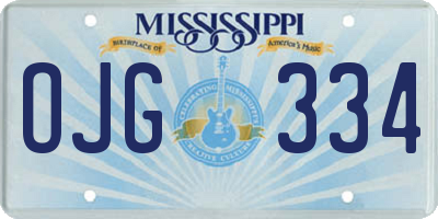 MS license plate OJG334