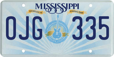 MS license plate OJG335