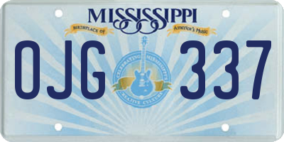 MS license plate OJG337