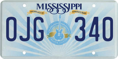 MS license plate OJG340