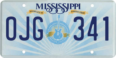 MS license plate OJG341