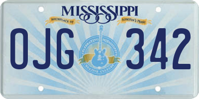 MS license plate OJG342