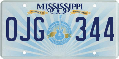 MS license plate OJG344