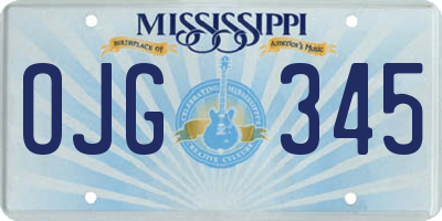 MS license plate OJG345