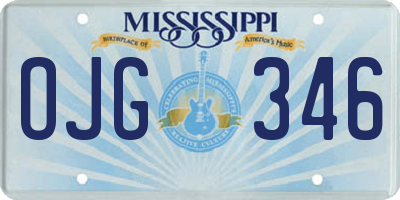 MS license plate OJG346