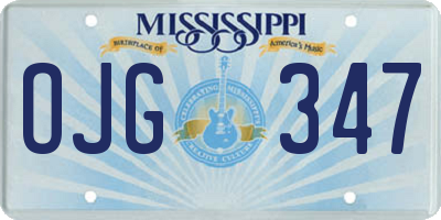MS license plate OJG347