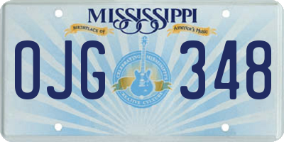 MS license plate OJG348