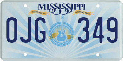 MS license plate OJG349
