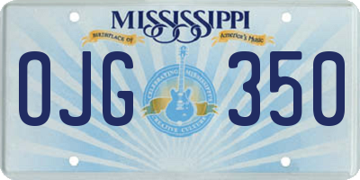 MS license plate OJG350