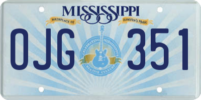 MS license plate OJG351