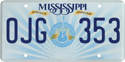 MS license plate OJG353
