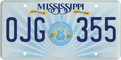 MS license plate OJG355