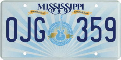 MS license plate OJG359