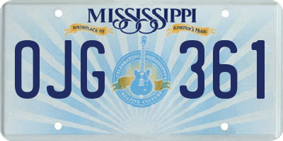 MS license plate OJG361