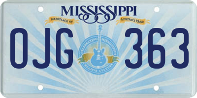 MS license plate OJG363