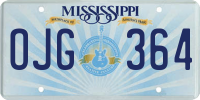 MS license plate OJG364
