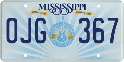 MS license plate OJG367
