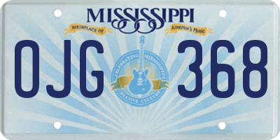 MS license plate OJG368