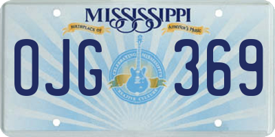 MS license plate OJG369