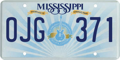 MS license plate OJG371