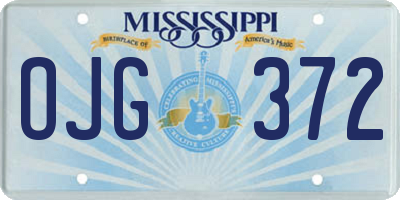 MS license plate OJG372