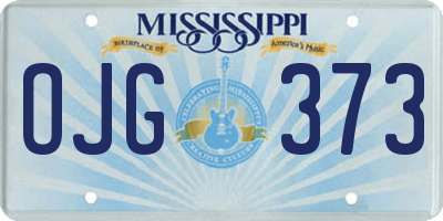 MS license plate OJG373