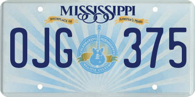 MS license plate OJG375
