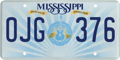 MS license plate OJG376
