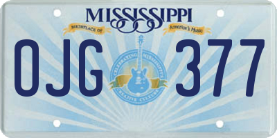 MS license plate OJG377