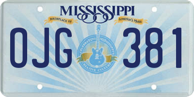 MS license plate OJG381