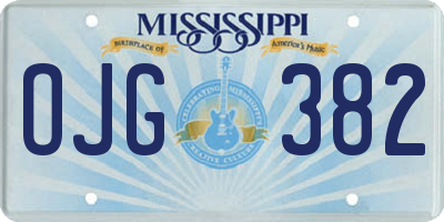 MS license plate OJG382