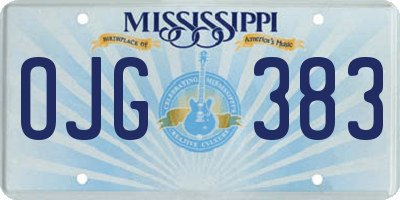 MS license plate OJG383